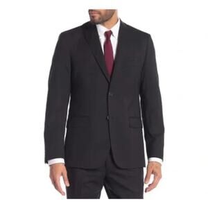 JB Britches Logan Suit Coat Blazer Black Wool Blend 38S